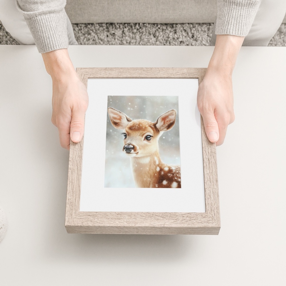 Deer Fawn Wall Art Print Poster Unframed - Watercolor Animal Print - Picture 7 of 9